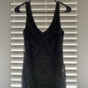 Black sparkly sequence flapper dress